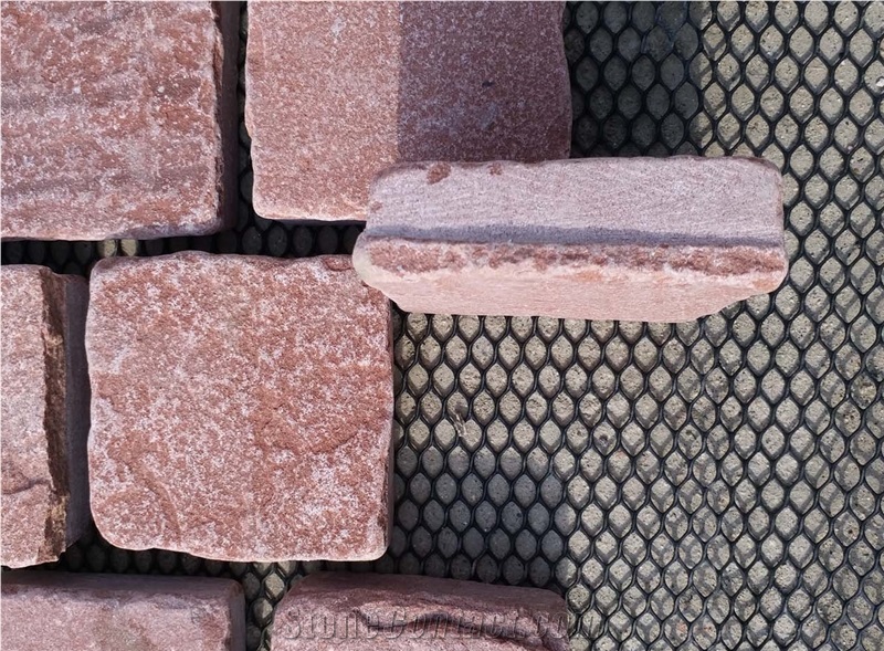 China Grey Quartzite Tumbled Cube Stone