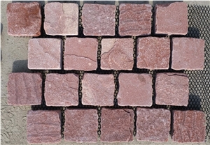 China Grey Quartzite Tumbled Cube Stone