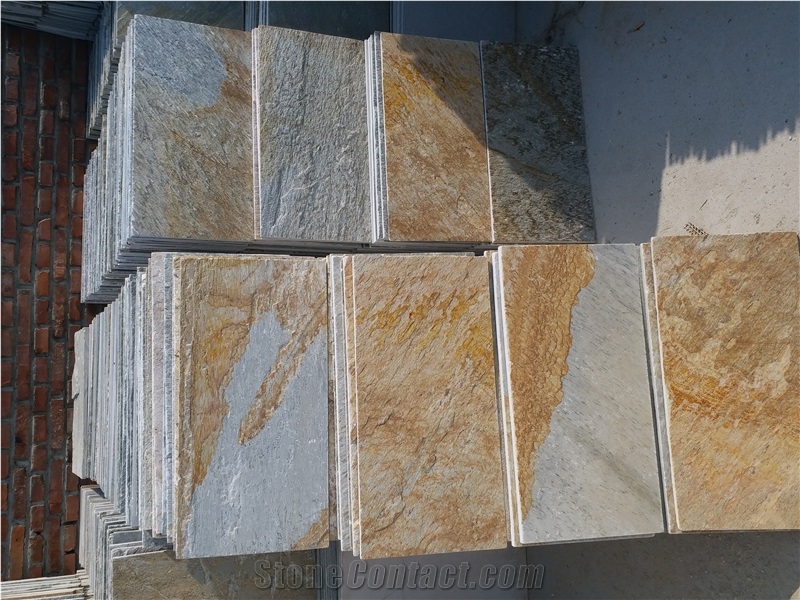 China P014 Beige Slate Slabs & Tiles