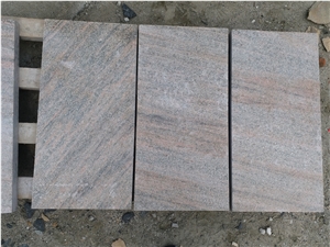 China Pink Quartzite Flamed Surface Slabs & Tiles