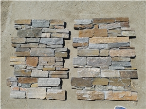 China Pink with Rusty Quartzite Ledge Stone