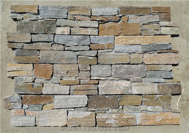 China Pink with Rusty Quartzite Ledge Stone