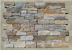 China Pink with Rusty Quartzite Ledge Stone