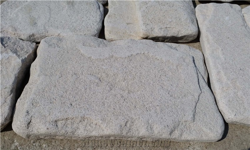 White Sandstone Tumbled Cube Stone & Pavers