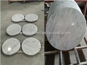 A Quality Bianco Carrara White Marble Round Kitchen Table / Marble Coffee Table 60 /80/100 Dia /25+ Marble Circle Table / White Marble Dining Table Set / Marble Furniture
