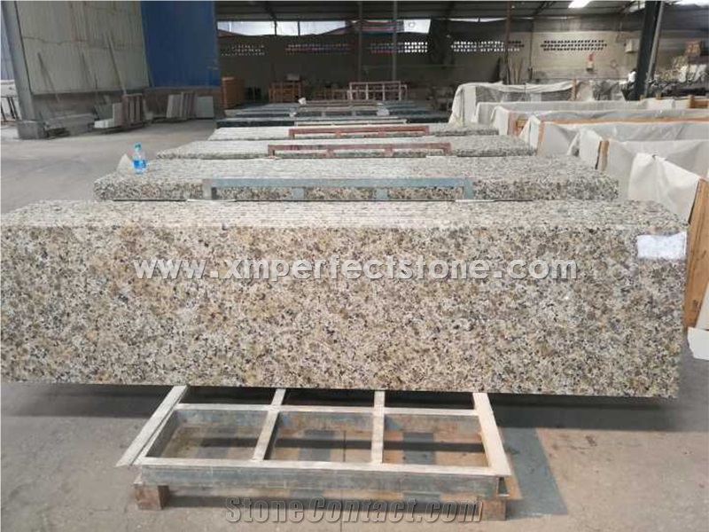 Beige Butterfly Granite Countertop Bullnose / New Butterfly Beige Granite Prefeb 2 cm / Beige Counter Home Decorate Kitchen Top / Solid Surface Countertops