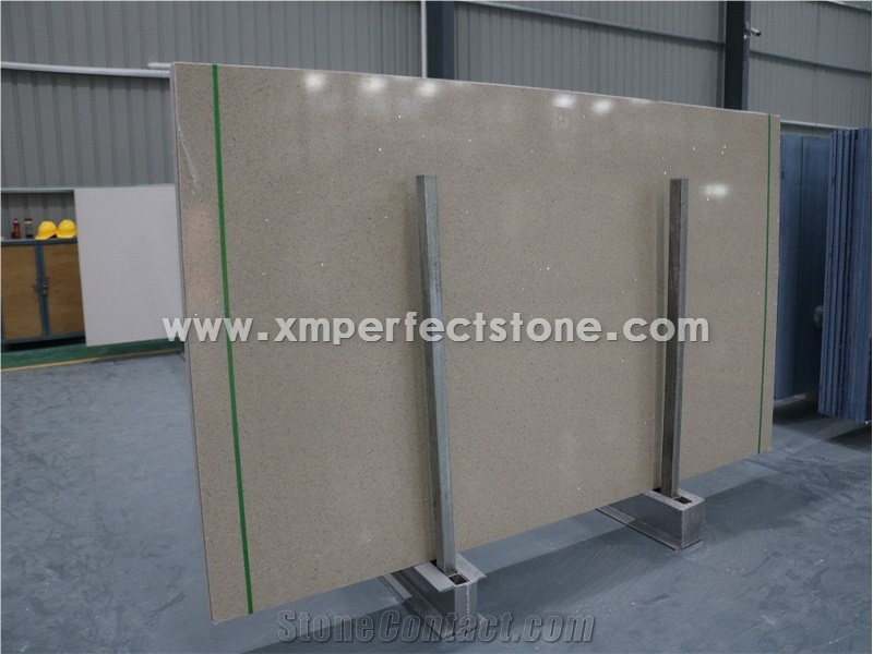 Caesarstone for Beige Crystaal Quartz Slab/Jombo Size Quartz/Polished Crystal Quartz Slab&Tile