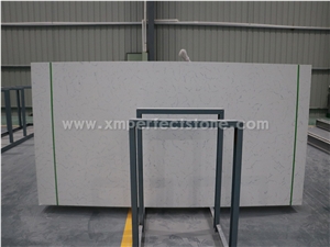 Carrara White Quartz Slabs/Bianco Carrara Quartz/White Quartz Slab with Veins
