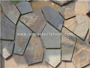 China Colorful Slate Flagstone / Cheap Flagstone Paving / Black Flagstone / Round Flagstone /Slate Paver