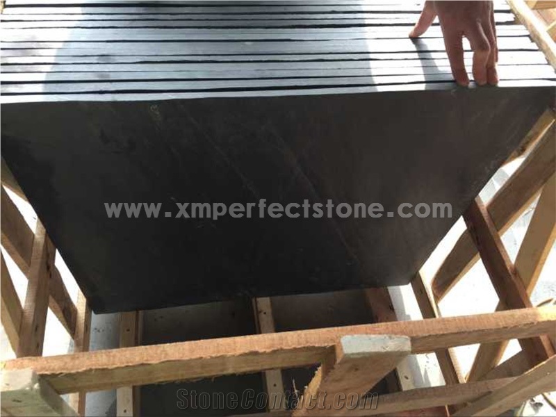 China Grey Slate/Sawn Cut Slate Tiles/Dark Grey Slate Flooring