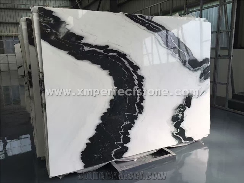 China Panda White Slabs/Black and White Multicolor Marble/Panda White Marble