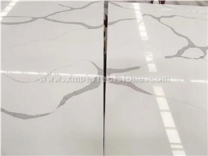 Chinese Calacatta Quartz Slab White for Kitchen Countertops / Countertop Material Prices / Quartz Stone Manufacturers