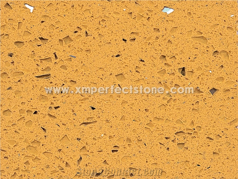 Chinese Quartz Factory/Yellow Crystal Quartz Stone Slabs/Engineered Stone Slab