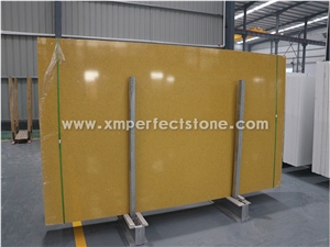 Chinese Quartz Factory/Yellow Crystal Quartz Stone Slabs/Engineered Stone Slab
