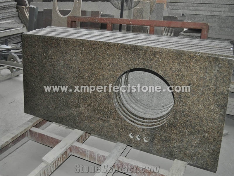 Chinese Tropical Brown Granite Vanity Top/High Polished Brown Granite Tops/China Gold Diamond Granite
