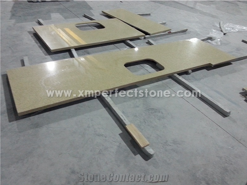 Countertops,Engineered Quartz Stone Kitchen Countertops,Custom Countertops,Quartz Stone Bar Tops,Yellow Kicthen Countertops