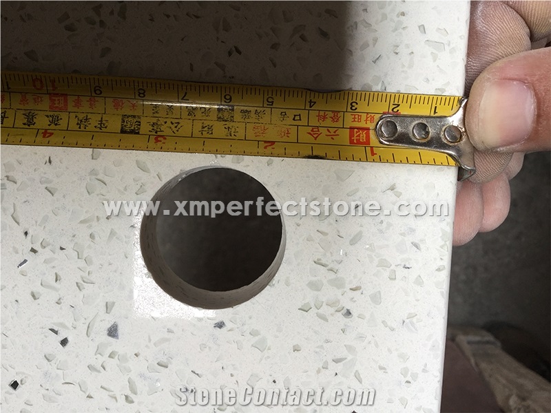 Crystal White Quartz Stone Countertop/White Quartz Kitchen Counter Top/Quartz Countertop