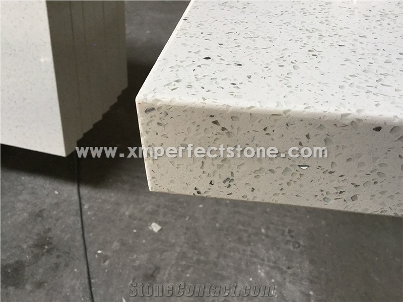 Crystal White Quartz Stone Countertop/White Quartz Kitchen Counter Top/Quartz Countertop