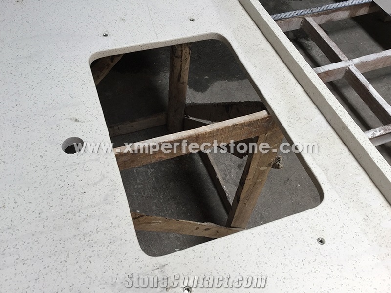 Crystal White Quartz Stone Countertop/White Quartz Kitchen Counter Top/Quartz Countertop
