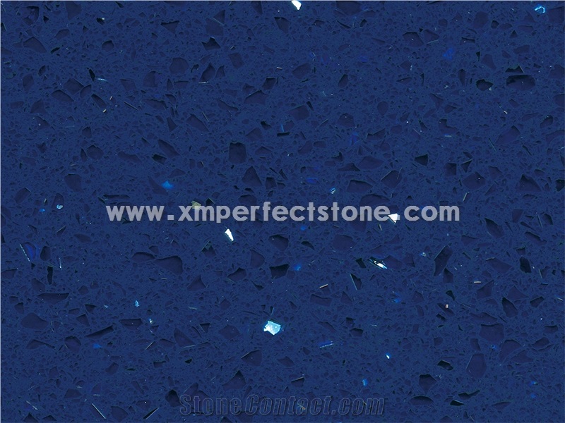 Dark Blue Crystal Quartz Slabs/3200*1600mm Quartz Slabs/Chinese Blue Crystal