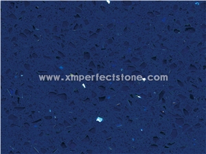 Dark Blue Crystal Quartz Slabs/3200*1600mm Quartz Slabs/Chinese Blue Crystal
