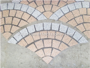 Fanshaped Granite Paver,Grey,Red,Yellow,Black Colors Cube Stone