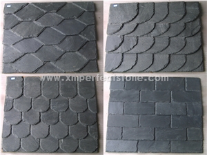Fish Scale Shape Roof Tiles/Dark Grey Roofing Slate/Slate Roof Tiles