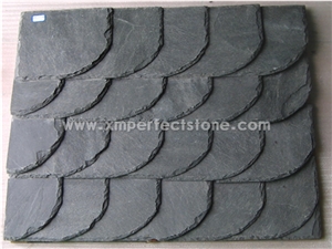 Fish Scale Shape Roof Tiles/Dark Grey Roofing Slate/Slate Roof Tiles