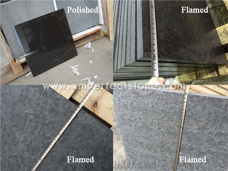 Flamed Mongolian Black from China / Absolute Black Granite Tile /Black Granite Kitchen / Granite Tile 24x24