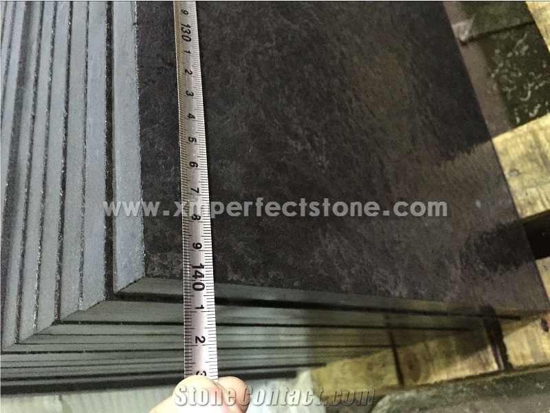 Flamed Mongolian Black from China / Absolute Black Granite Tile /Black Granite Kitchen / Granite Tile 24x24