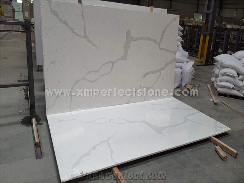 Kitchen Island Tops,Kitchen Bar Top, Artificial Marble Countertop Calacatta Quartz Countertop