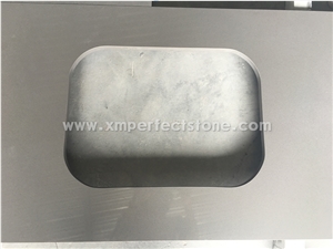 Manufacturer Pure Grey Quartz Stone Kitchen Islands Work Tops Solid Surface,Gray Engineered Stone Bench Tops Customized Edges Top Quality with Certificate