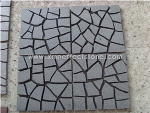 Multicolor Granite Paver with Back Mesh/Light and Dark Gray Granite Cube/Cobble Stone Granite