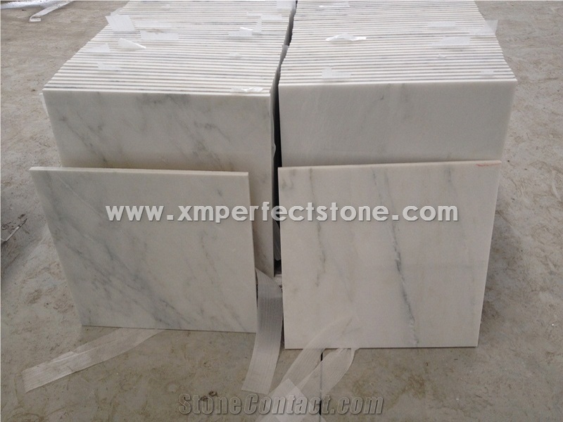New China Statuario Marble Slabs / Oriental White Marble Tiles / Polished Marble Tiles Bathroom / Marble Slab Flooring