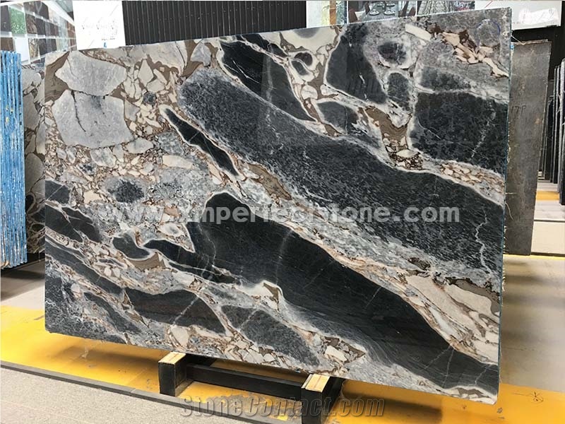 New Marble Silver Blue Dark Color Big Slab Polished Competitive Price,Natural Luxury Interial Project Decorative Stone
