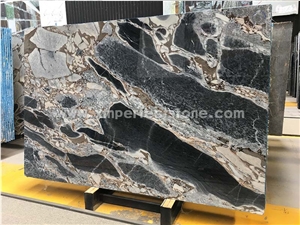 New Marble Silver Blue Dark Color Big Slab Polished Competitive Price,Natural Luxury Interial Project Decorative Stone