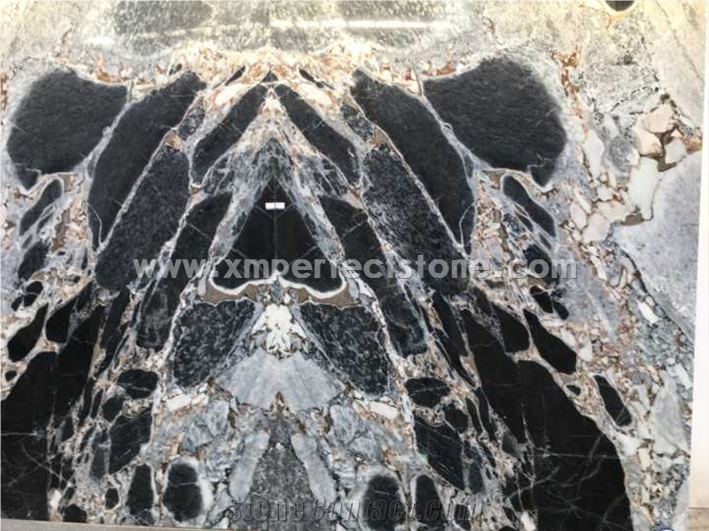 New Marble Silver Blue Dark Color Big Slab Polished Competitive Price,Natural Luxury Interial Project Decorative Stone