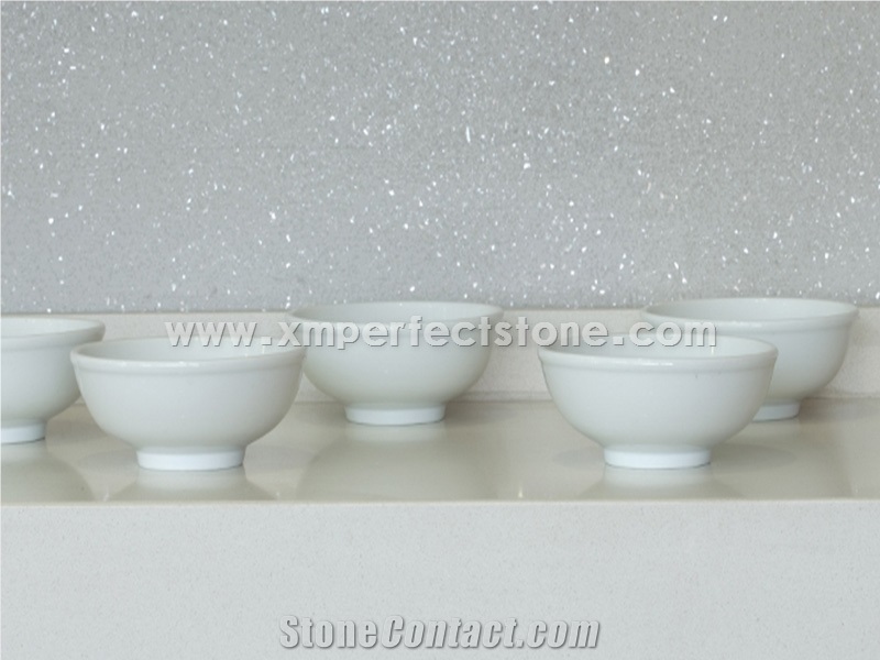 Pure White Quartz Kitchen Countertops/Pure White Quartz Kithen Island Top/Pure White Engineered Quartz Bar Tops