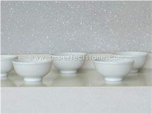 Pure White Quartz Kitchen Countertops/Pure White Quartz Kithen Island Top/Pure White Engineered Quartz Bar Tops