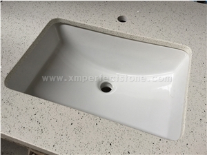 Pure White Quartz Kitchen Countertops/Pure White Quartz Kithen Island Top/Pure White Engineered Quartz Tops