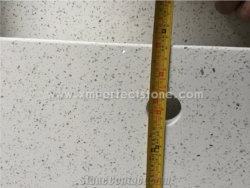 Pure White Quartz Kitchen Countertops/Pure White Quartz Kithen Island Top/Pure White Engineered Quartz Tops
