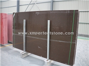 Quartz Slab Wholesale/Brown Crystal Quartz Slab/Quartz Slab Countertop