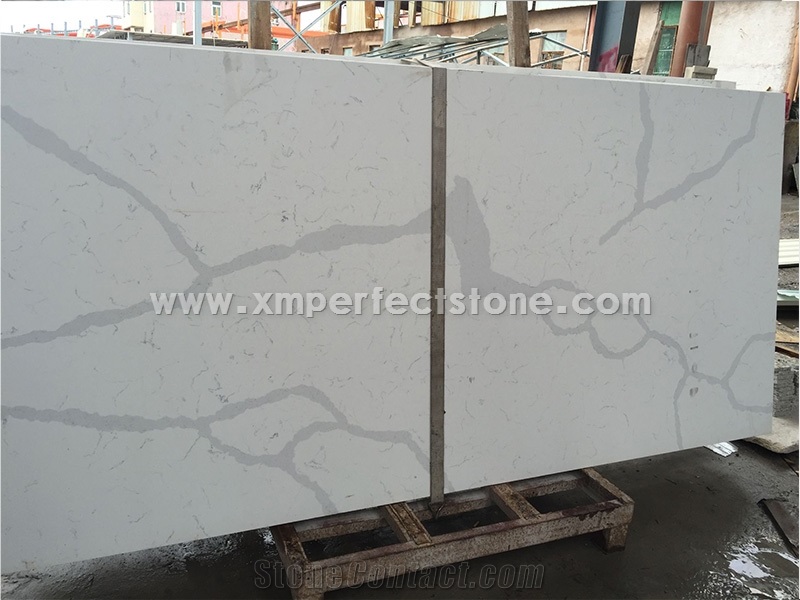 Quartz Stone Kicthen Countertops Calacatta Gold Quartz Engineered Stone Kitchen Countertop