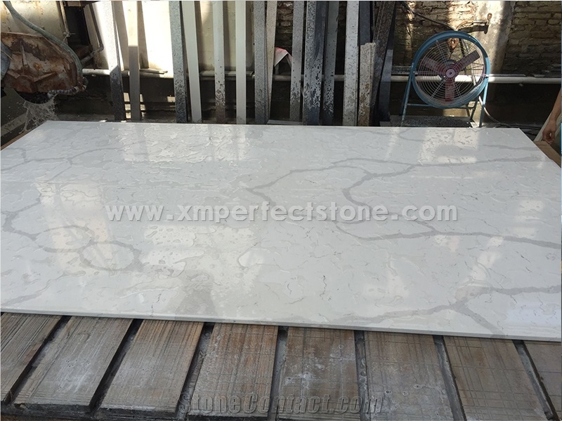 Quartz Stone Slabs,Calacatta White Quartz,Quartz Stone Tops,Artificial Stone Slabs,Calacatta Quartz Stone,Calacatta Bianco Quartz Tiles/Slabs for Vanity Tops,Table/Bench Tops,Engineered Stone