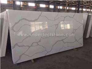 Quartz Stone Slabs,Calacatta White Quartz,Quartz Stone Tops,Artificial Stone Slabs,Calacatta Quartz Stone,Calacatta Bianco Quartz Tiles/Slabs for Vanity Tops,Table/Bench Tops,Engineered Stone