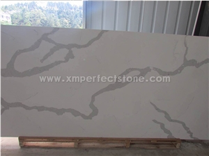 Quartz Stone Slabs,Calacatta White Quartz,Quartz Stone Tops,Artificial Stone Slabs,Calacatta Quartz Stone,Calacatta Bianco Quartz Tiles/Slabs for Vanity Tops,Table/Bench Tops,Engineered Stone