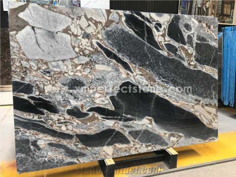 Reception Table China Galaxy Blue Marble Slabs & Tiles/China Multicolor Marble/Hotel and Mall Hall Floor & Wall Project Material/Grey-White-Black Marble