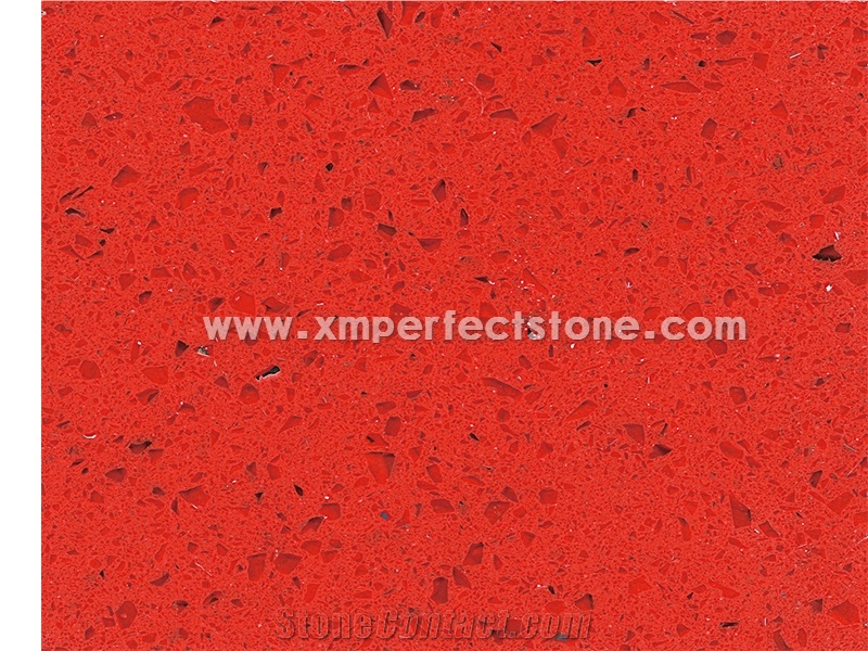 Red Crystal Quartz Slab/Chinese Quartz Slab Wholesale/Quartz Supplier