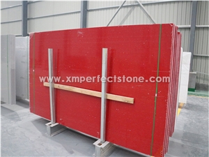Red Crystal Quartz Slab/Chinese Quartz Slab Wholesale/Quartz Supplier