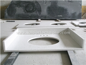 Single Sink Bathroom Vanity Top / Double Sink Quartz Vanity Tops / Beige Quartz Stone for Counter Top / Quartz Vanity Tops